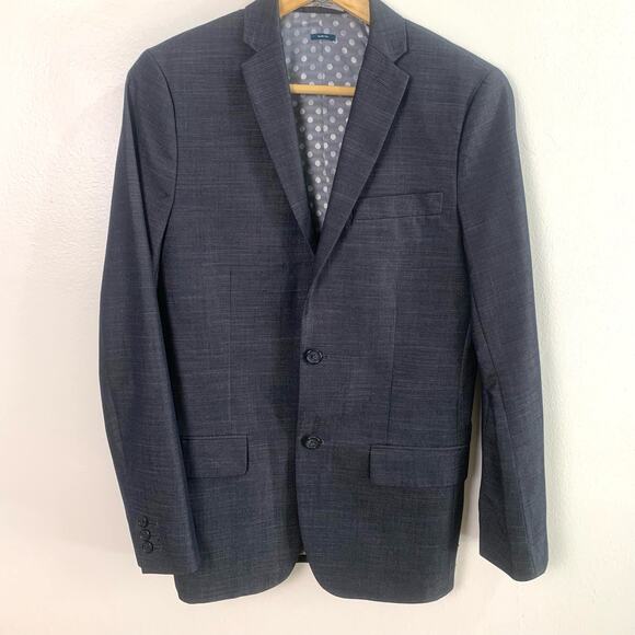 Perry Ellis Size 36 Regular Slim Fit Sport Coat Blazer Jacket Charcoal Gray - Picture 2 of 11